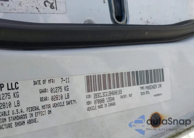 2B3CL3CG1BH608169: 43820878