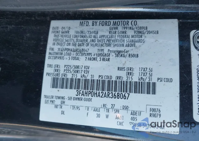 3FAHP0HA2AR368067: 43820911