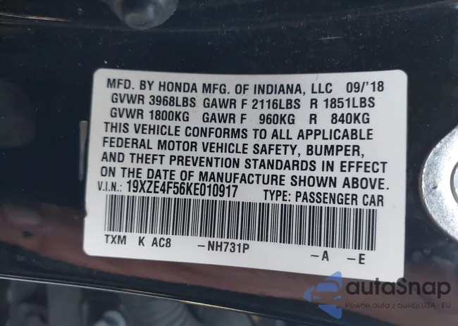 19XZE4F56KE010917: 43822052