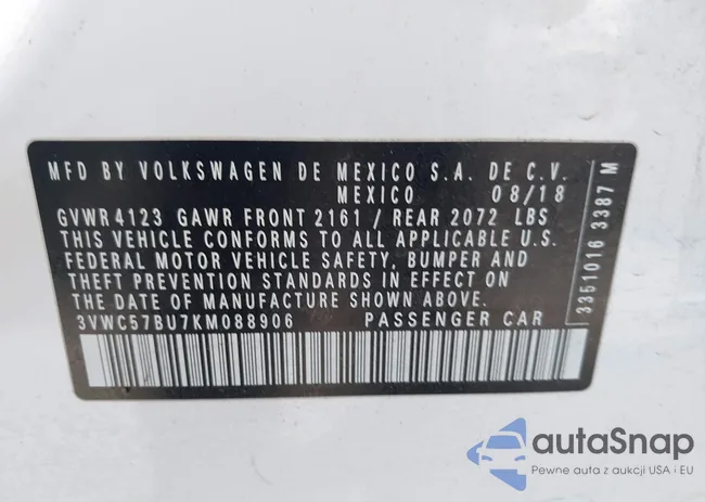 3VWC57BU7KM088906: 43822059