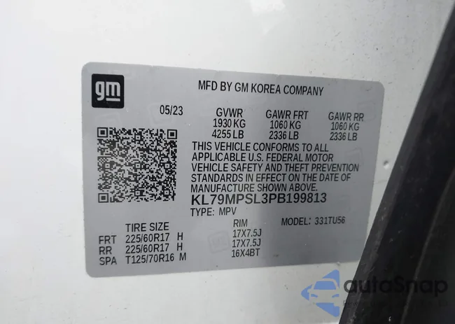 KL79MPSL3PB199813: 43821767