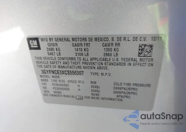 3GYFNCE3XCS556307: 43823036