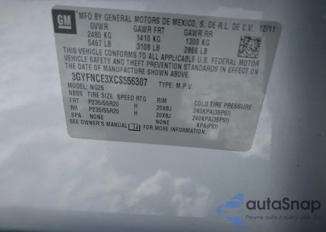 3GYFNCE3XCS556307: 43823036