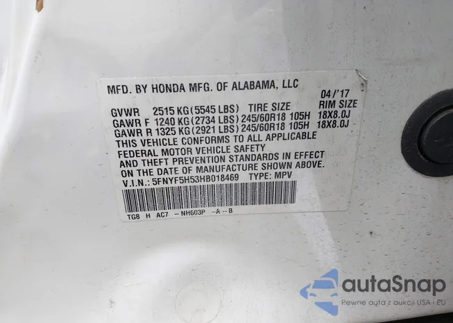 5FNYF5H53HB018469: 43823053