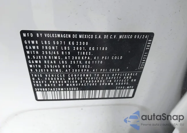 3VV8B7AX2RM133002: 43823121