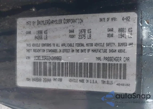 1C3EL55R22N300862: 43823355