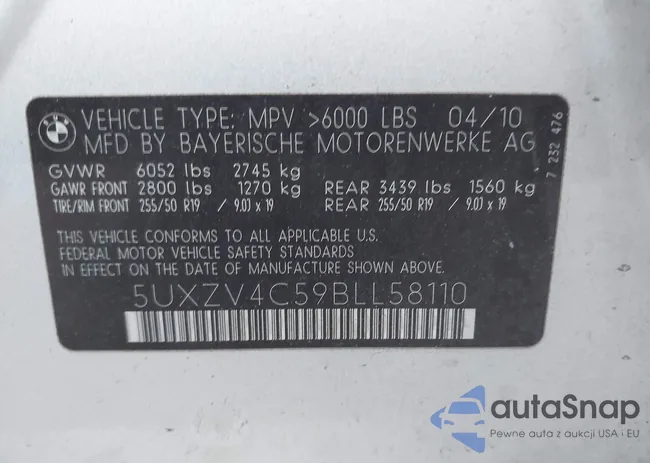 5UXZV4C59BLL58110: 43822624