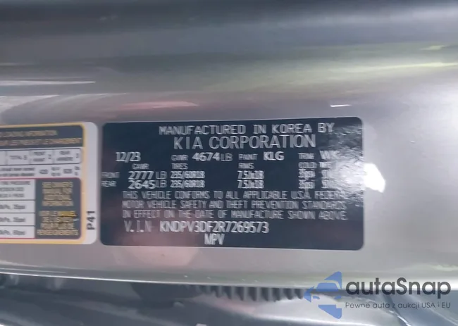 KNDPV3DF2R7269573: 43822826