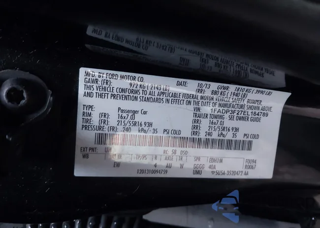 1FADP3F27EL184789: 43823924