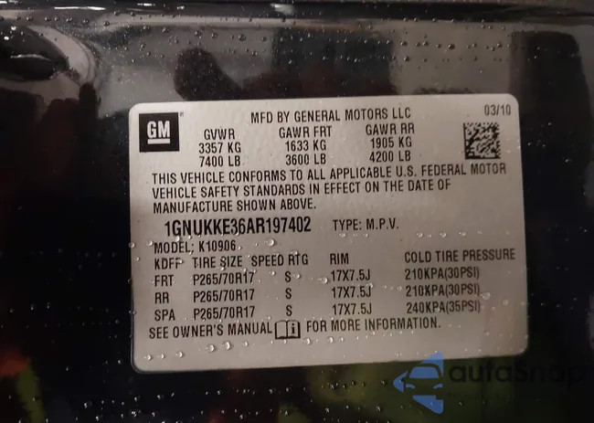 1GNUKKE36AR197402: 43824032