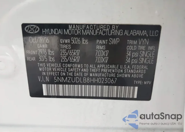 5NMZUDLB8HH023067: 43824100