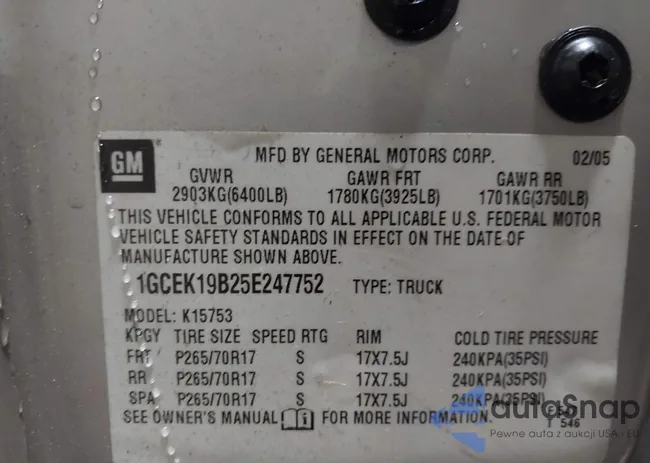 1GCEK19B25E247752: 43824122