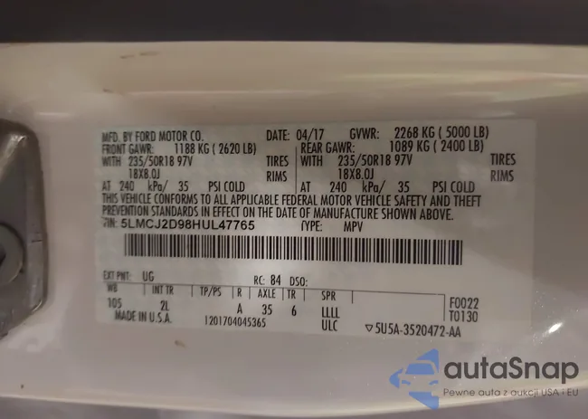 5LMCJ2D98HUL47765: 43824357