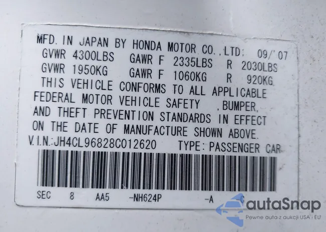 JH4CL96828C012620: 43824455