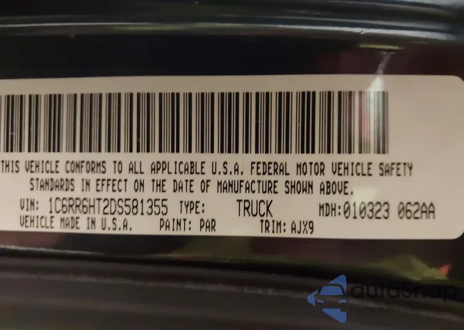 1C6RR6HT2DS581355: 43824476