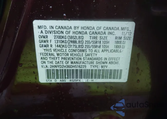 2HNYD2H36DH516229: 43823538