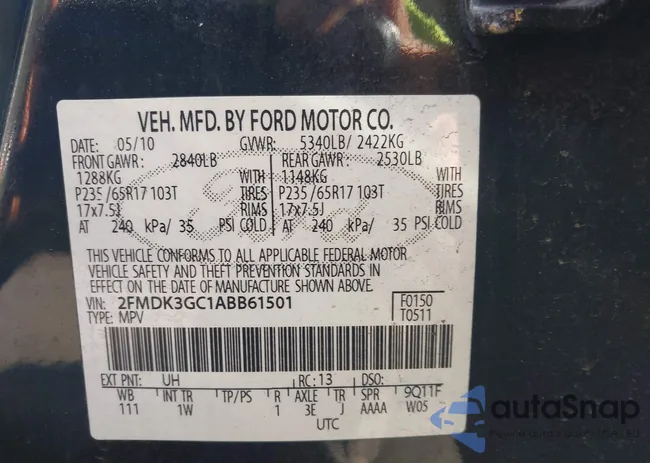 2FMDK3GC1ABB61501: 43823597