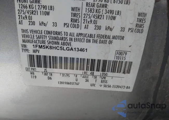 1FM5K8HC5LGA13461: 43823873