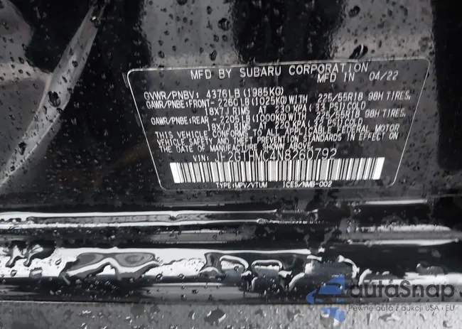 JF2GTHMC4N8260792: 43823892