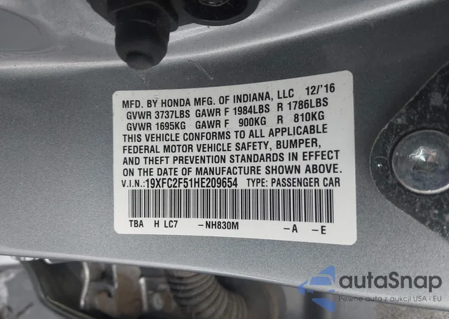 19XFC2F51HE209654: 43825012