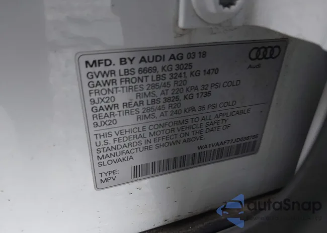 WA1VAAF77JD036785: 43825013