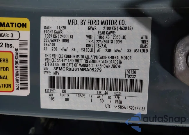 3FMCR9B61MRA05279: 43825043