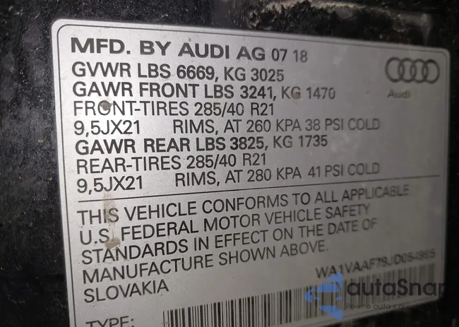 WA1VAAF79JD054995: 43825099