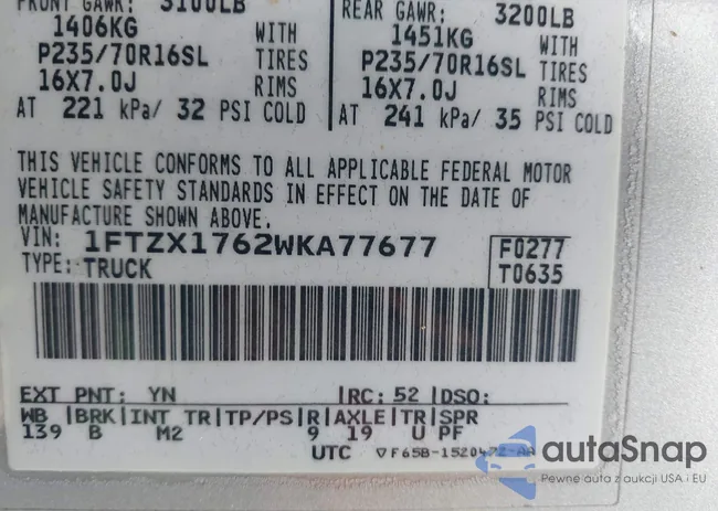 1FTZX1762WKA77677: 43825114