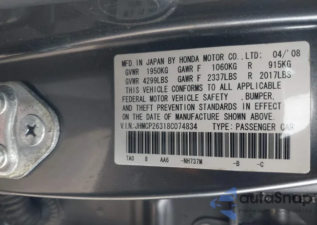 JHMCP26318C074834: 43825170