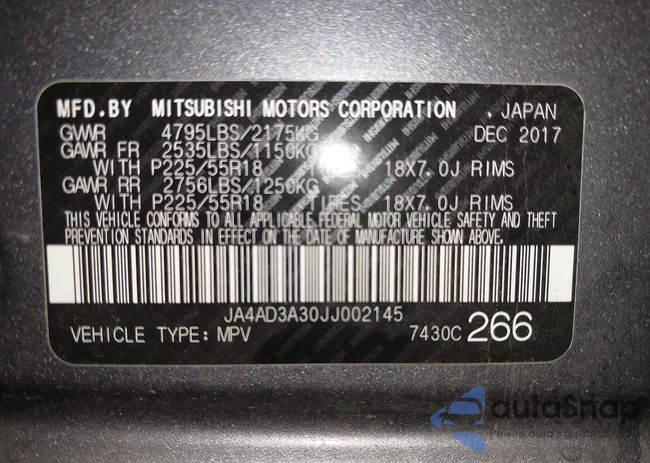 JA4AD3A30JJ002145: 43825197