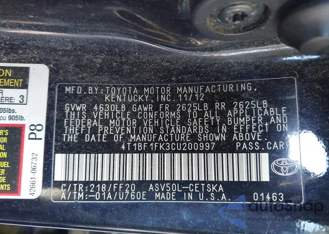 4T1BF1FK3CU200997: 43825254