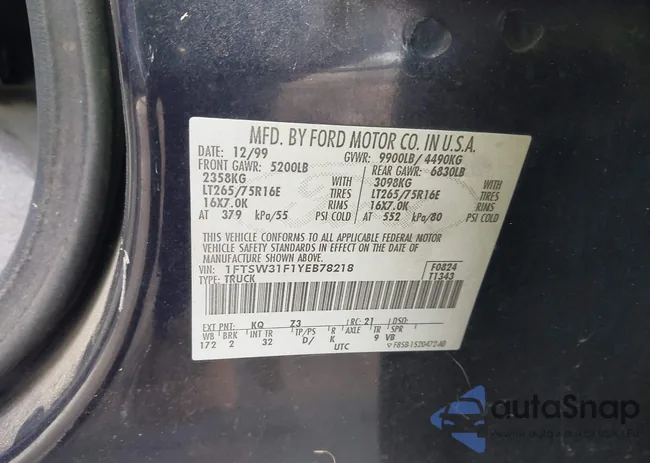 1FTSW31F1YEB78218: 43825269