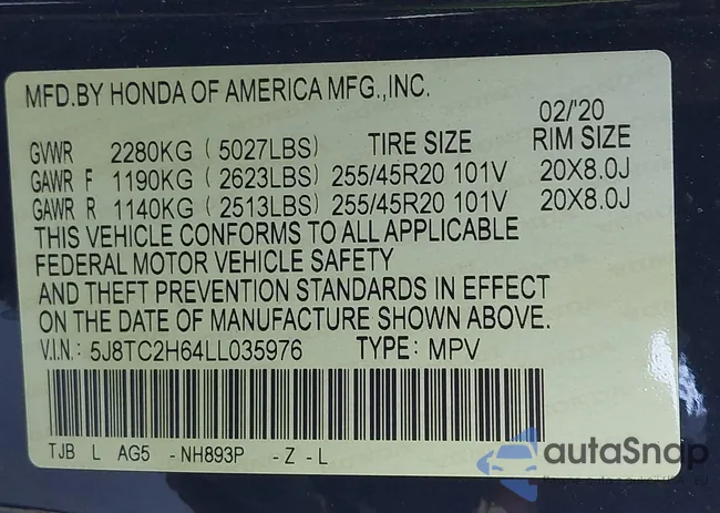 5J8TC2H64LL035976: 43825388