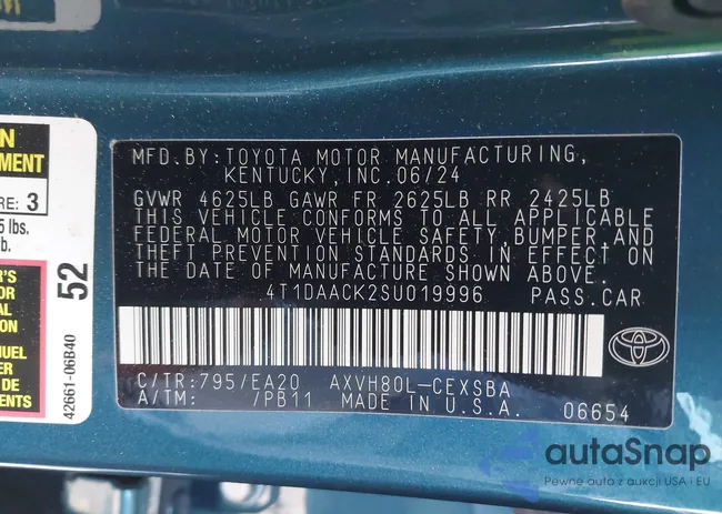 4T1DAACK2SU019996: 43825440