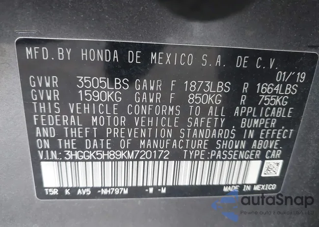 3HGGK5H89KM720172: 43824535