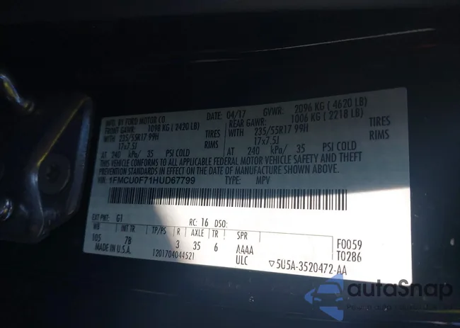 1FMCU0F71HUD67799: 43824594