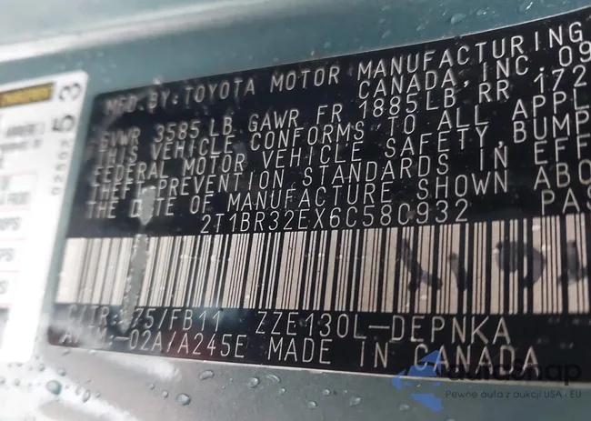 2T1BR32EX6C580932: 43824655