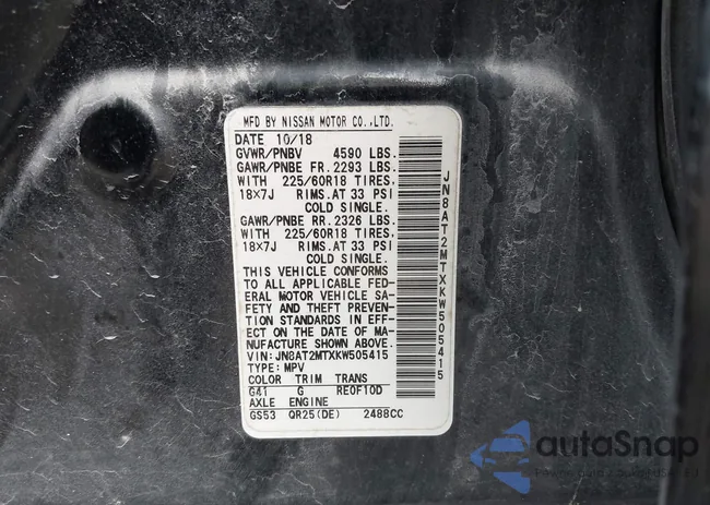 JN8AT2MTXKW505415: 43824687