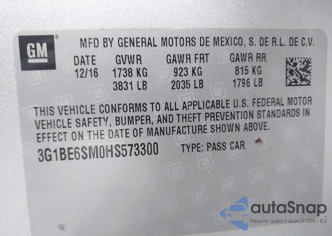 3G1BE6SM0HS573300: 43824710