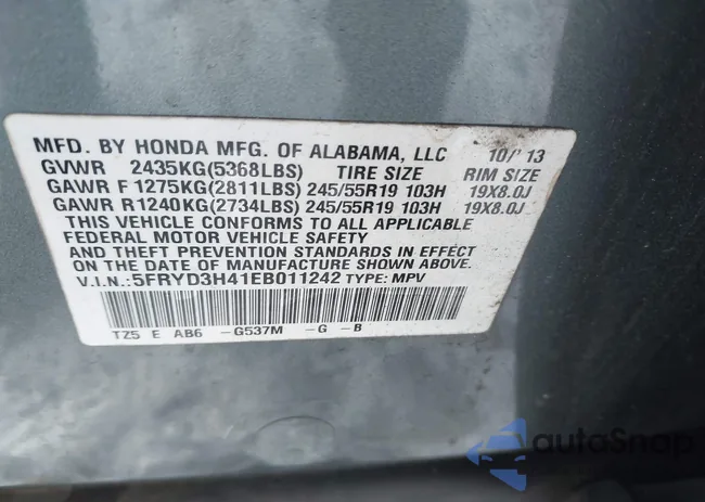 5FRYD3H41EB011242: 43825954