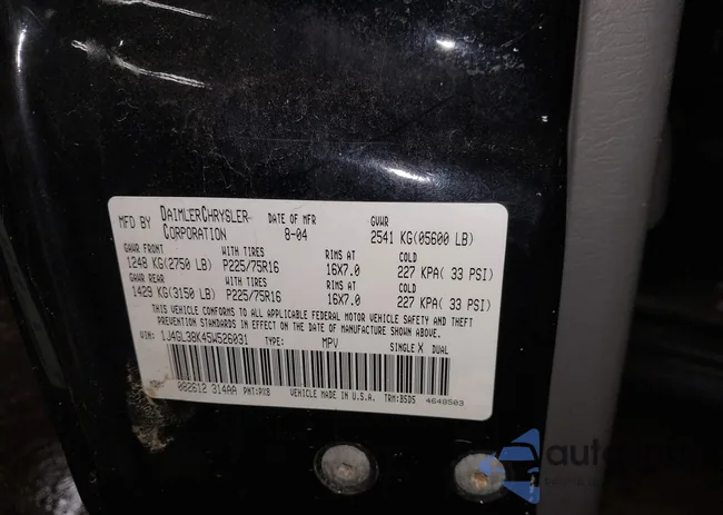 1J4GL38K45W526031: 43826006