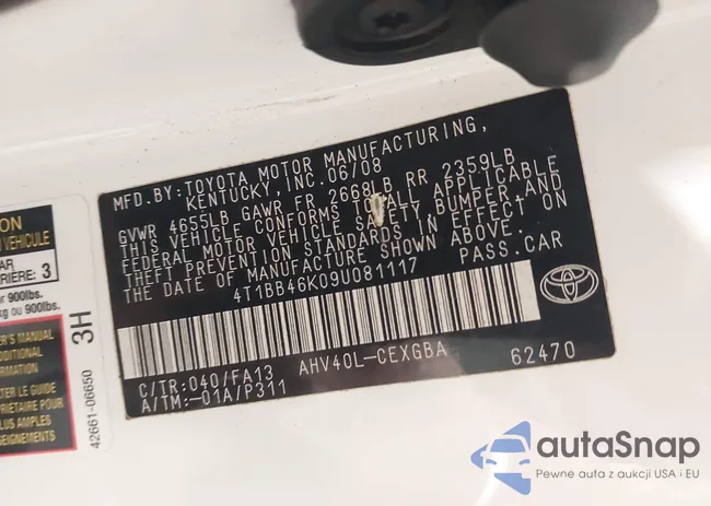 4T1BB46K09U081117: 43826202