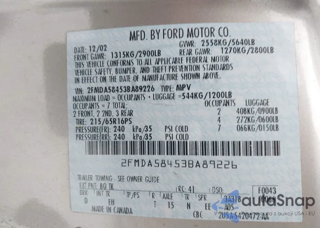 2FMDA58453BA89226: 43826413