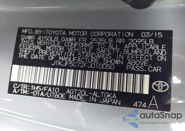 JTKJF5C72FJ010050: 43825583