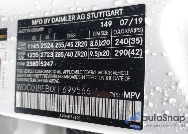 WDC0J8EB0LF699566: 43825729