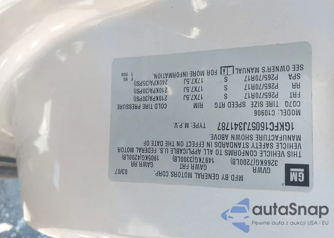 1GKFC16057J341787: 43826994