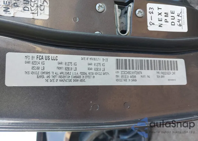 2C3CDXBG1KH720074: 43827098