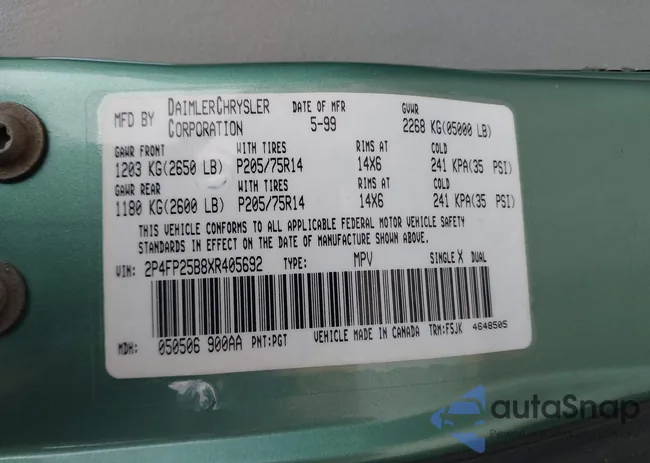 2P4FP25B8XR405692: 43827222