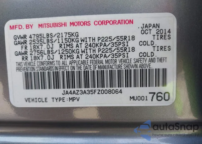 JA4AZ3A35FZ008064: 43827236