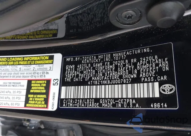 4T1BZ1HK8JU007827: 43827312